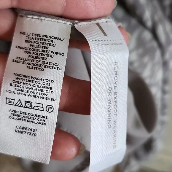 Ann Taylor Gray Leopard Print Maxi Dress Modest Sheer Sleeves Womens Med - Picture 8 of 9